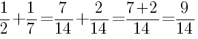 Решение дробей 1/2 плюс 1/7