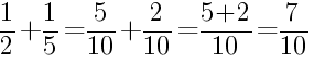 Решение дробей 1/2 плюс 1/5