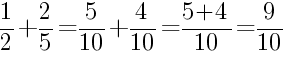 Решение дробей 1/2 плюс 2/5