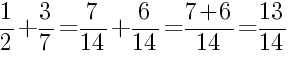 Решение дробей 1/2 плюс 3/7